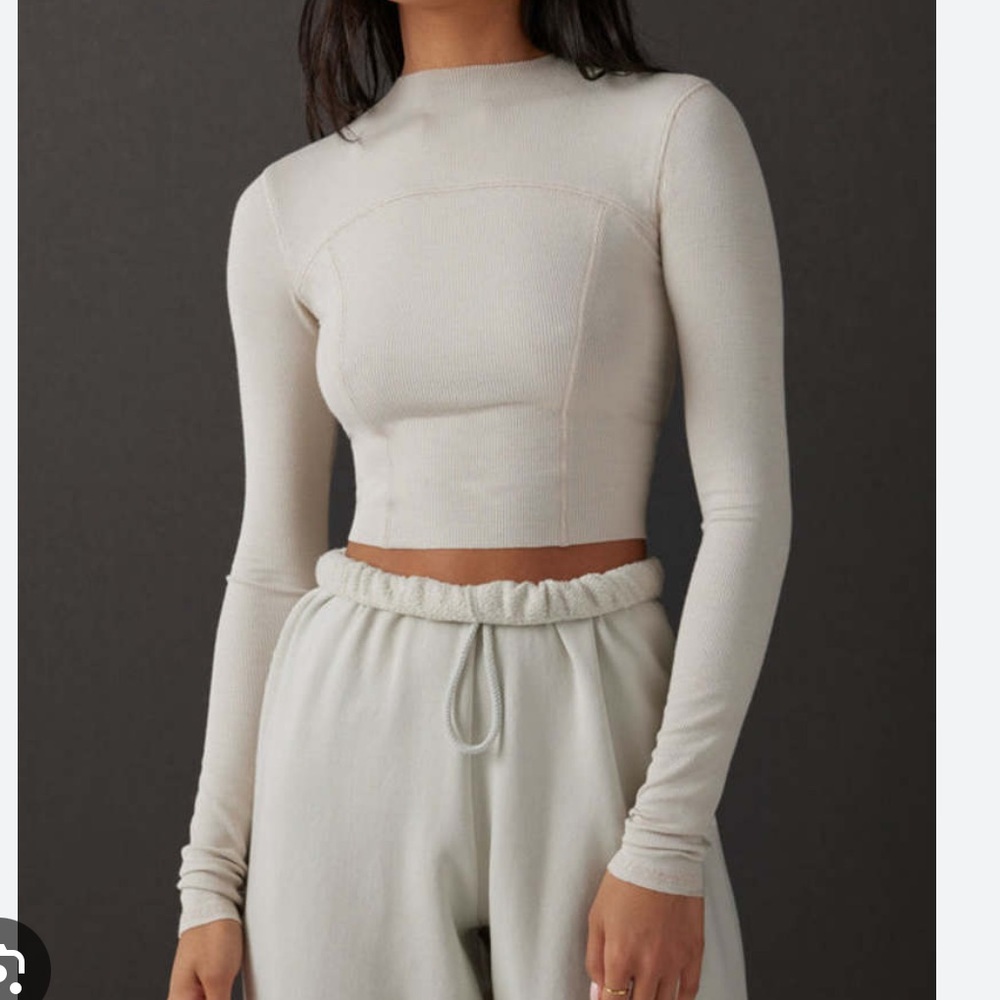 Joah Brown contrast stitch long sleeve in Dune